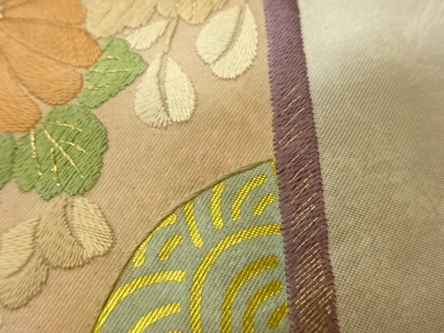 6617292: JAPANESE KIMONO / VINTAGE FUKURO OBI / EMBROIDERY